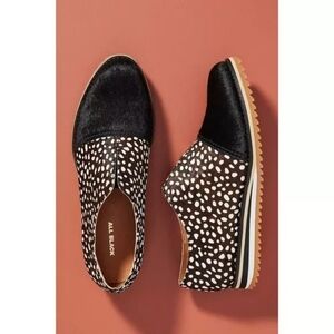 ALL BLACK spotted calf fur shoes